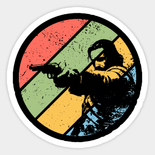 Vintage Grunge Cowboy Gunman Pop Art – Retro Western Outlaw Tee Sticker